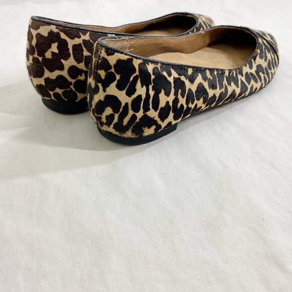 Vionic Leopard Print Calf Hair Ballet Flat Pointy Toe Used - Picture 5 of 11